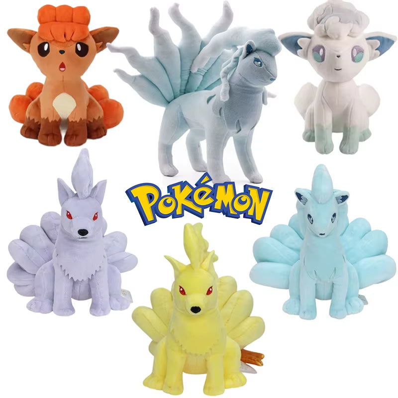 Shiny Ninetales Vulpix Plush Toys Stuffed Animal Charizard Game for Collectible Gift,Soft Plushies Cartoon Character 20-30Cm