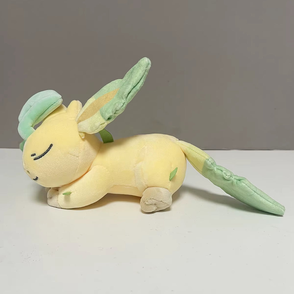 New Sleeping Pokemon Plush Toy Soft Cute Eevee Evolution Glaceon Leafeon Sylveon Doll Gifts