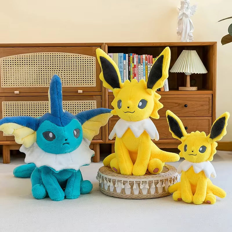 Cartoon Anime Jolteon Plush Doll Pokemon Lei Ibuki & Vaporeon Cute Plush Doll Eevee Sitting Pillow Doll Kids Gift Plush Toys