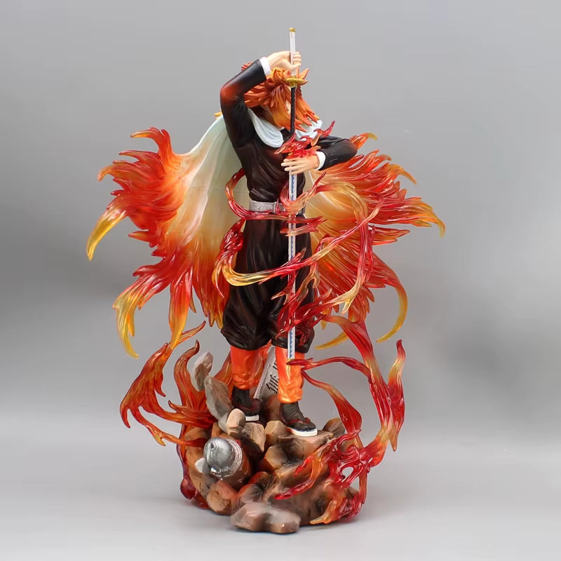 30Cm Demon Slayer Anime Figure Rengoku Kyoujurou Figurine Flame Hashira Model PVC Statue Desktop Collection Birthday Toys Gifts