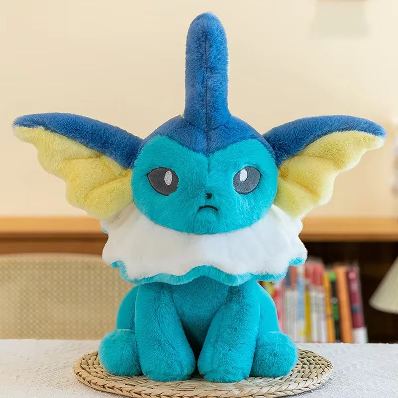 Cartoon Anime Jolteon Plush Doll Pokemon Lei Ibuki & Vaporeon Cute Plush Doll Eevee Sitting Pillow Doll Kids Gift Plush Toys