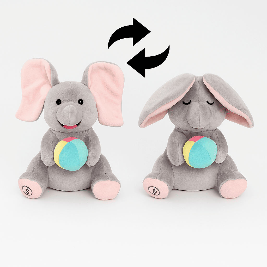 Peluche éléphant cache-cache – Oreilles battantes chansons