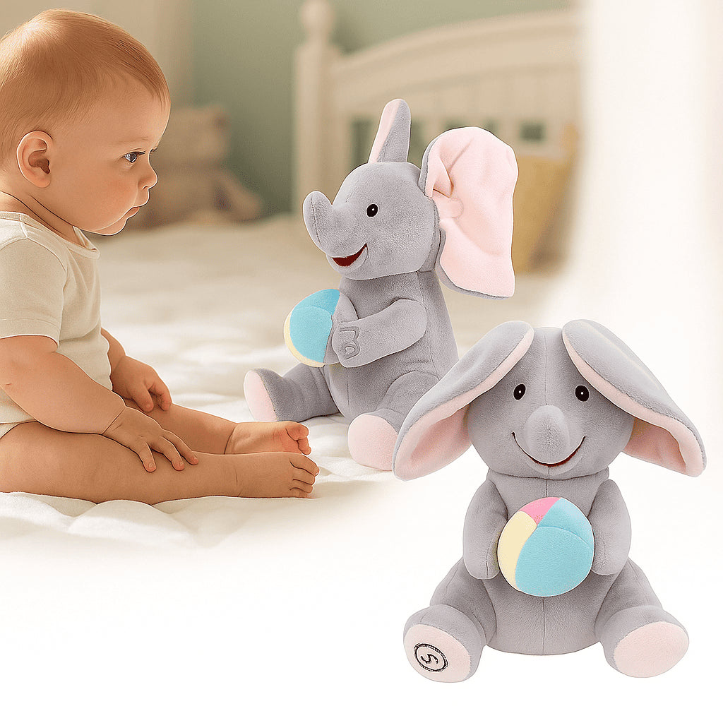 Peluche éléphant cache-cache – Oreilles battantes chansons