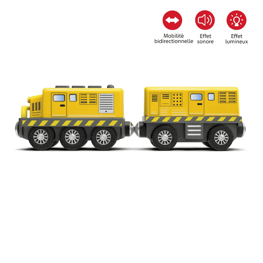 🚂 Train Électrique Magnétique – Locomotive + Wagon