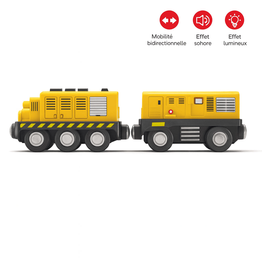 🚂 Train Électrique Magnétique – Locomotive + Wagon