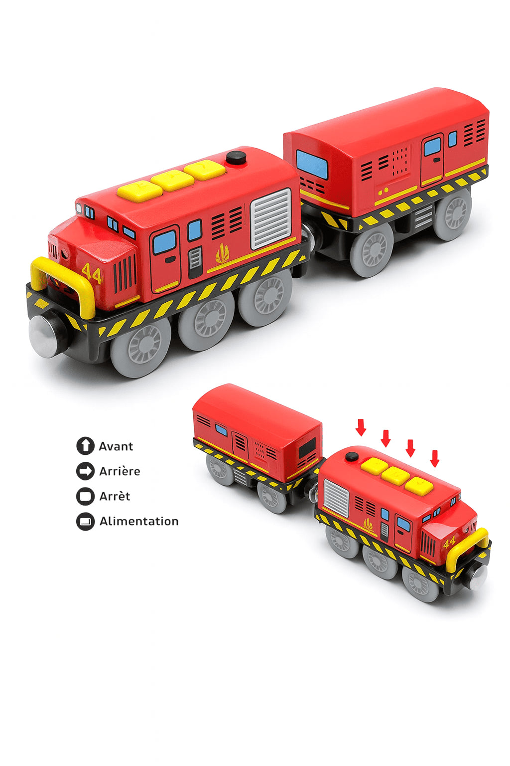 🚂 Train Électrique Magnétique – Locomotive + Wagon