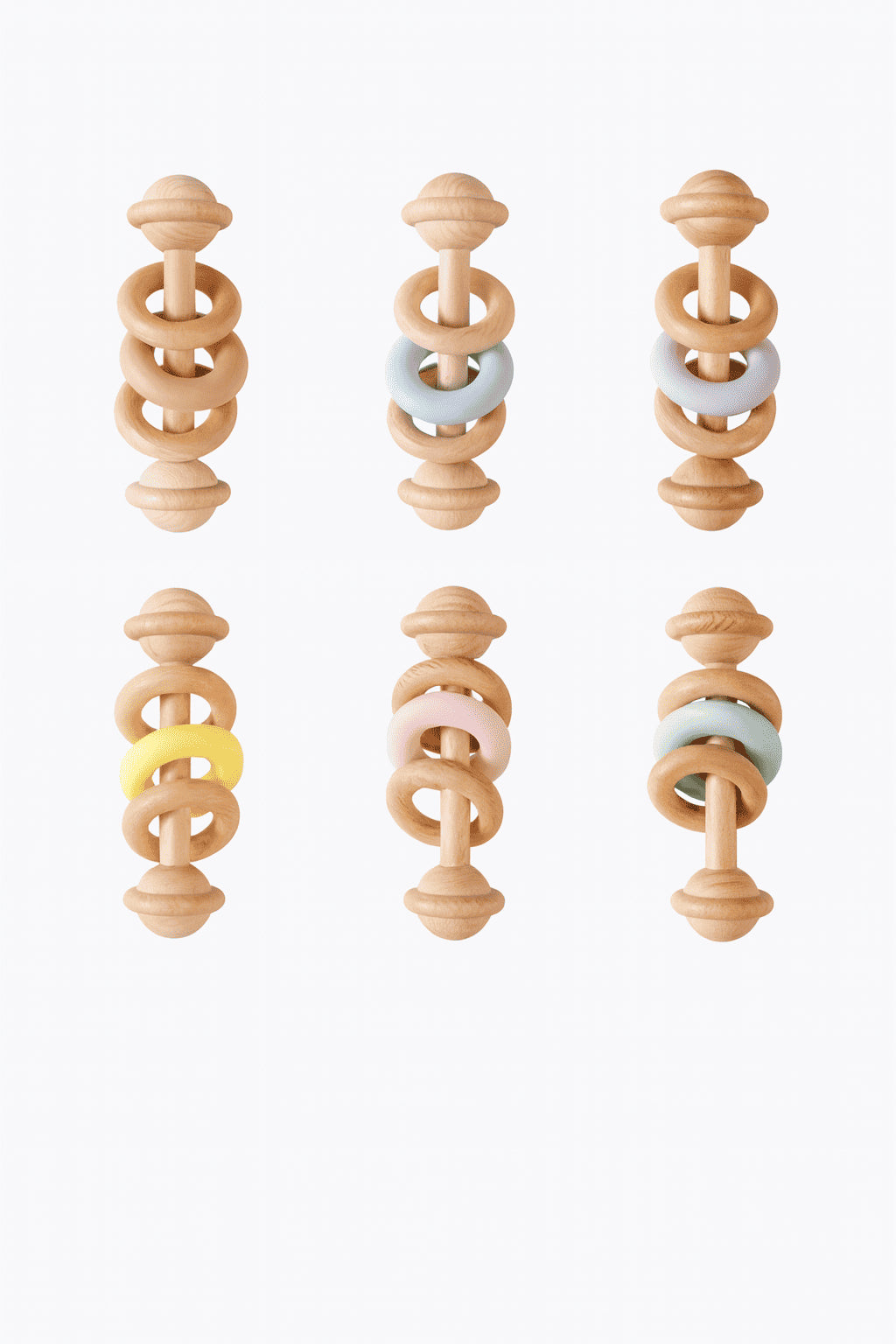 🦷 Hochet & anneau de dentition – Bois & silicone