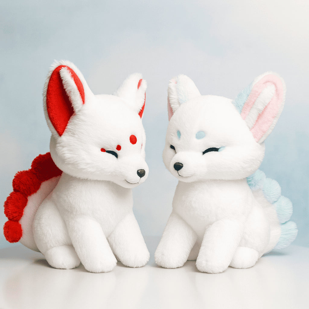 Renard blanc à neuf queues – 38 cm