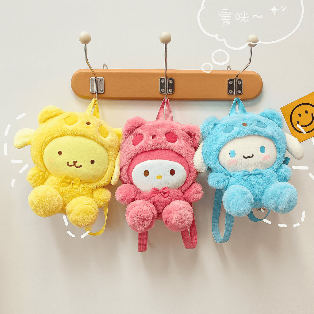 Sac à dos en peluche Kawaii Sanrio • Kuromi, Hello Kitty Cinnamoroll