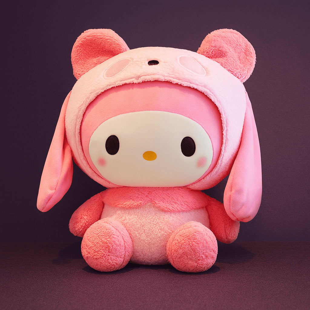 Sanrio – Oreiller en peluche surdimensionné • My Melody → Panda (transformable)