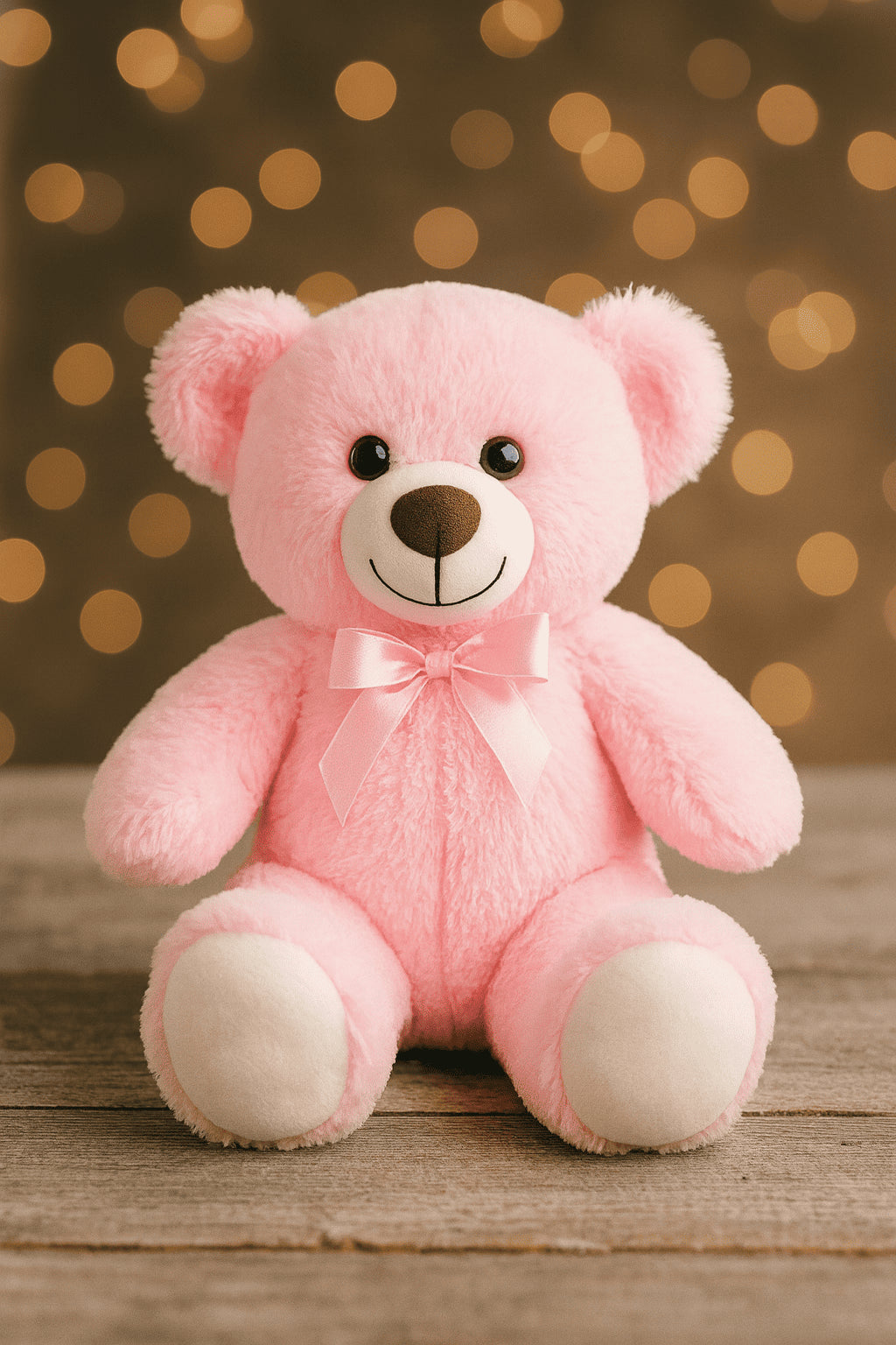 Ours en peluche avec nœud papillon coloré – env. 35cm