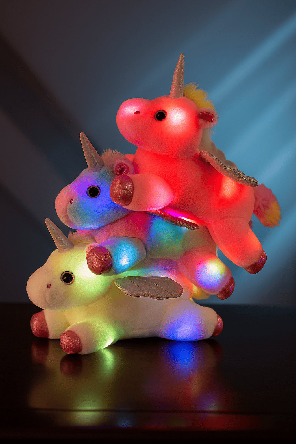 Oreiller Licorne lumineux – Peluche douce 38cm avec LED