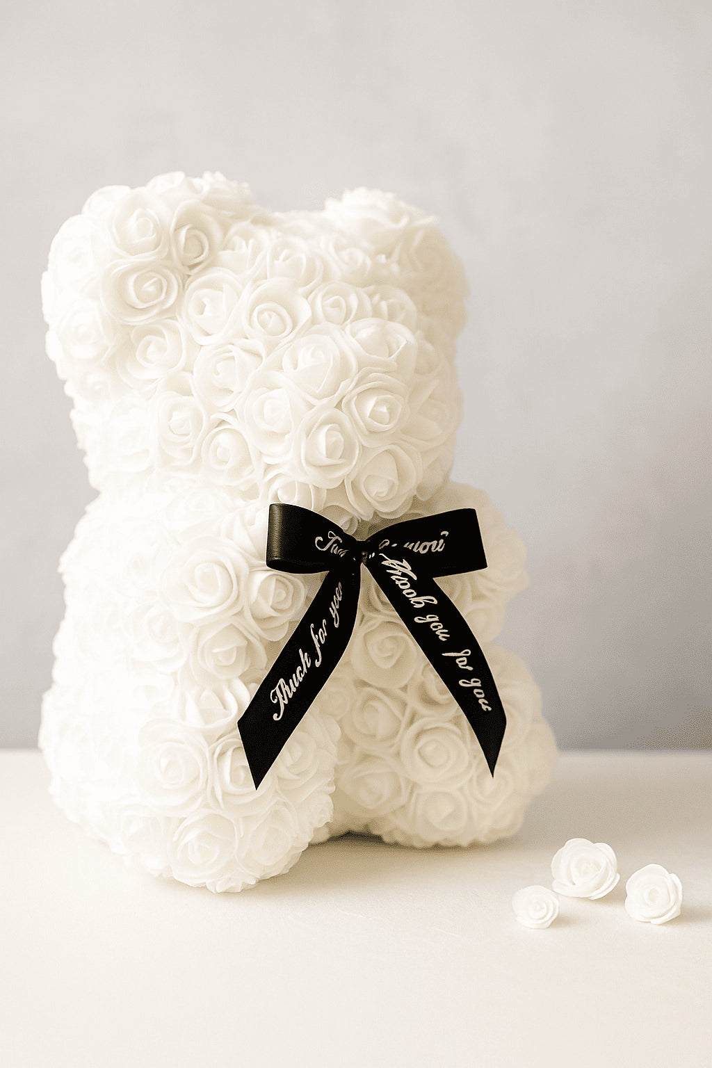 Ours en peluche rose éternelle – Fleur artificielle 25cm