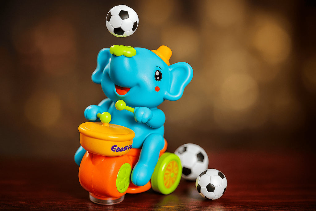 Éléphant batteur musical – Marche, LED  activité sensorielle