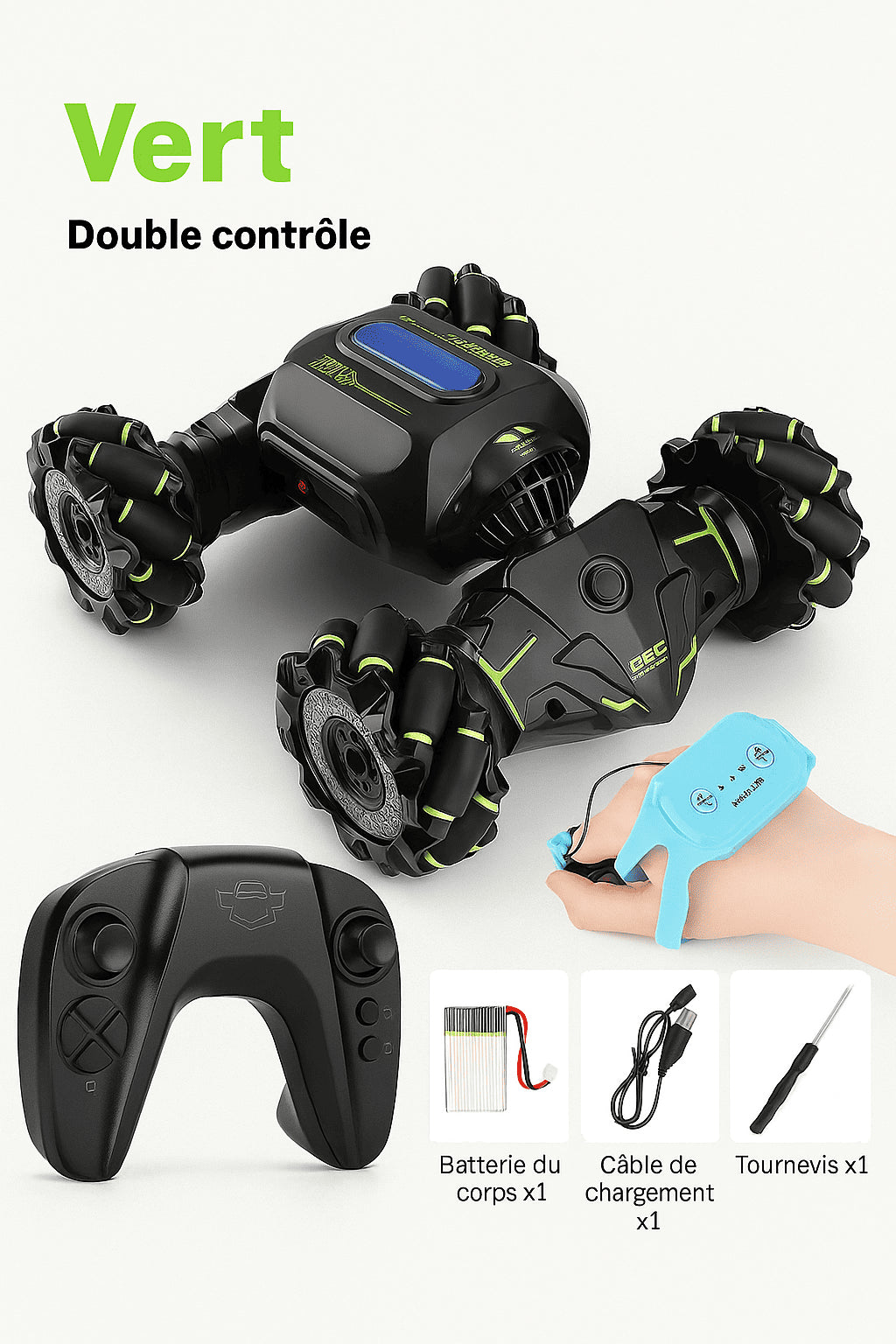 Voiture RC 2.4 GHz 4WD – Gestes Cascades 360° (JC02)