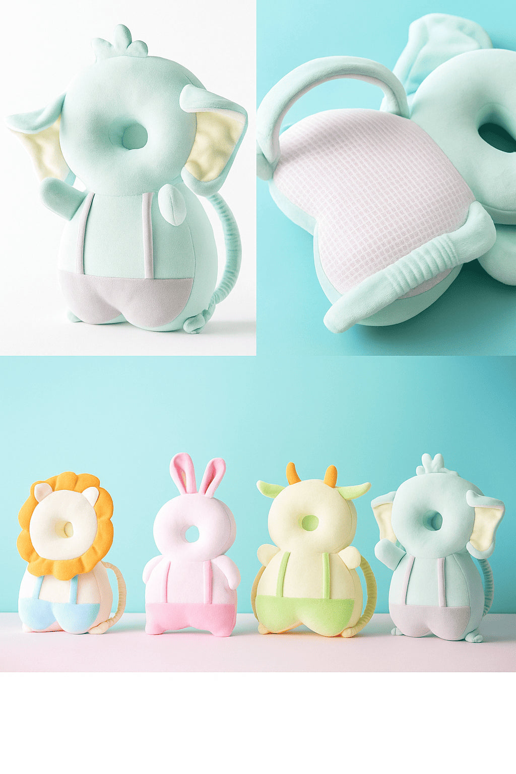 Protecteur de tête bébé 1–3 ans – Coussin de sécurité dos  épaules