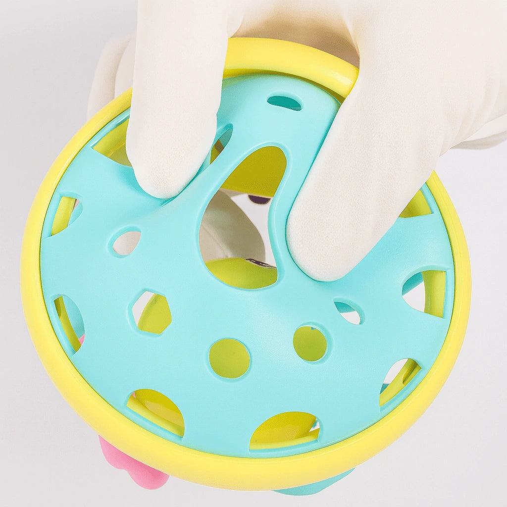 🍼 Balle Hochet Sensorielle 10 cm – Préhension & Eveil (1 pièce)