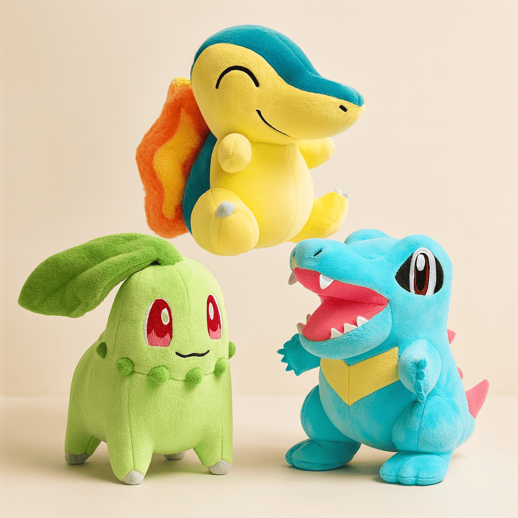 Peluche Pokémon Kawaii – Pikachu / Cyndaquil / Chikorita / Totodile