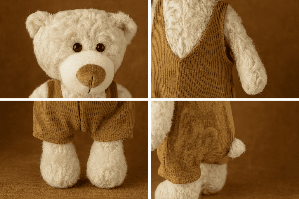 Ours en peluche Kawaii avec vêtements – 34 cm