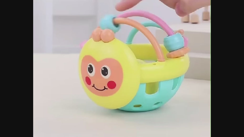 🍼 Balle Hochet Sensorielle 10 cm – Préhension & Eveil (1 pièce)